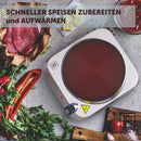 Premium Kochplatte Einzeln Elektrisch 1500W für Küche Edelstahl Herdplatte 1 Kochfeld Elektrisch mit großem Kochfeld + Extra Langem 130cm Kabel Solide Elektro Herdplatte für Büro, Camping