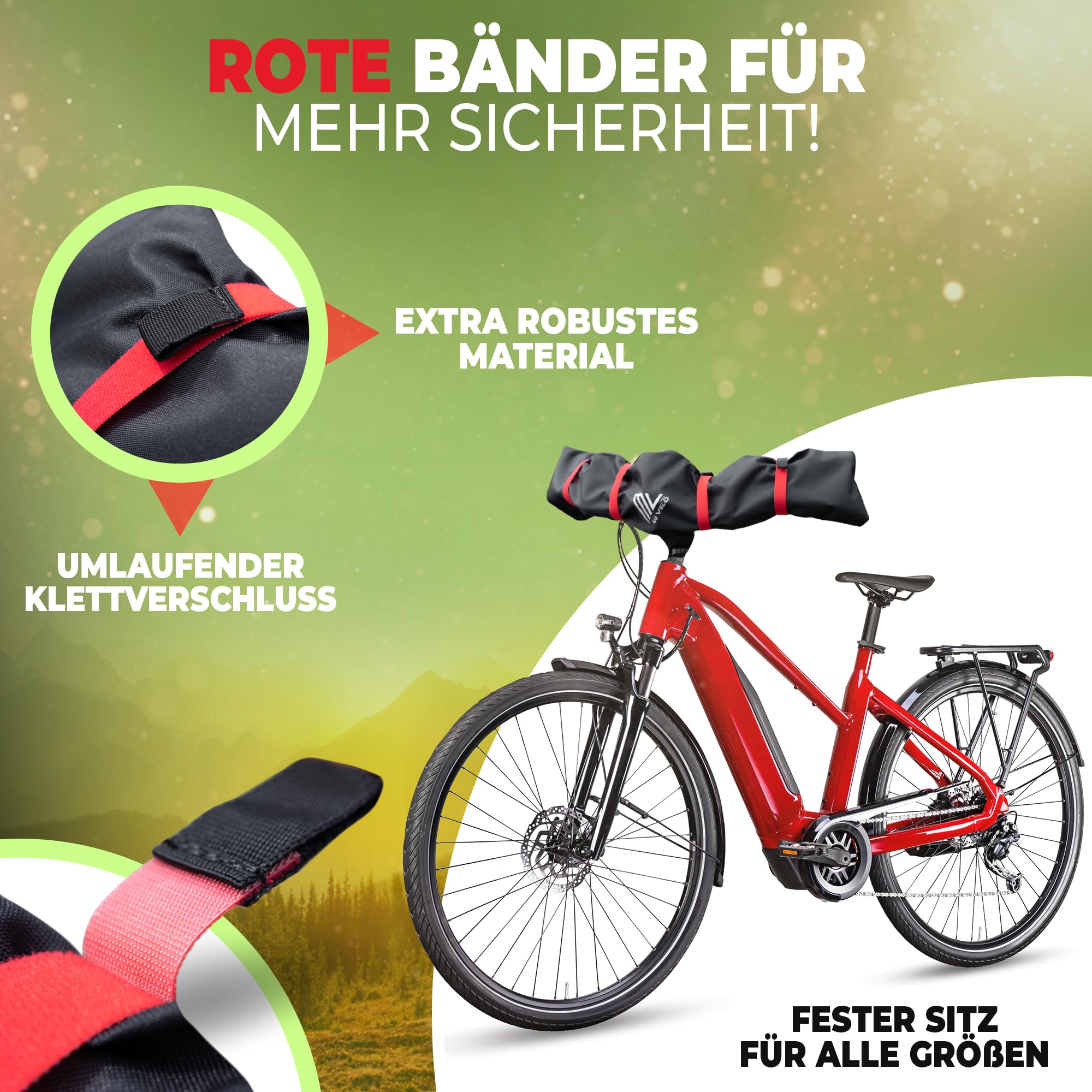 MIVELO Lenkerschutzhülle für Ebike - Wasserfest & Robust Transportschutz - Fahrrad Abdeckung für Heckträger - Regenschutz Hülle wasserdicht für Fahrradträger - Schutzhülle für Lenker