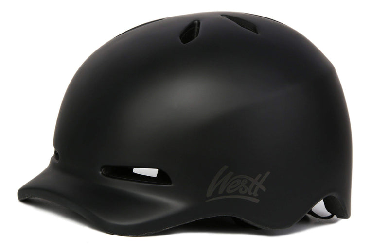 Westt Urban Herren Damen Kinder Fahrradhelm Skaterhelm BMX Helm mit Licht atmungsaktiv, schwarz, Einheitsgröße (58-60cm)