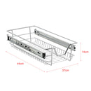 [en.casa] Teleskopschublade 2er Set 40cm Schrankbreite Küchenschublade inkl. Schienen Einbauschublade 37x44x14cm Schubladenkorb 2 Stück bis 20 kg Stahl Silber