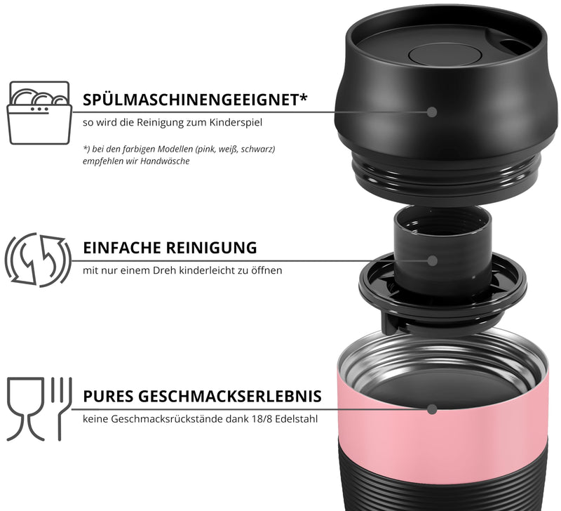 Thermobecher Kaffeebecher To-Go Edelstahl - 360ml Thermo Trinkbecher Auslaufsicher BPA-frei | 4h Heiß - 8h Kalt Vakuum Isoliert | Tee Coffee to go Travel Mug Cup Cafe Isolierbecher Thermosbecher