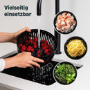 SILBERTHAL Salatschleuder Edelstahl mit Deckel 4,5l groß & rutschfestem Boden - Salad Spinner mit Kurbelantrieb & Stopptaste - BPA-frei & Spülmaschinenfest