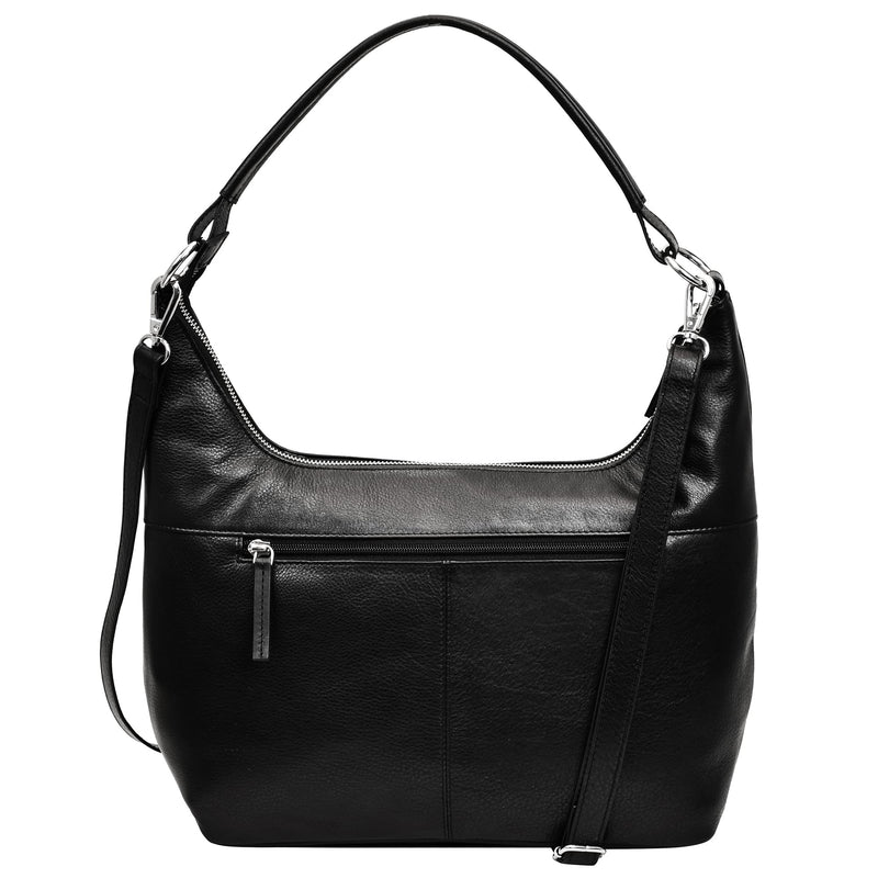 LEABAGS Leder Handtasche Damen I Premium Echtleder Shopper I Tote Bag I Damen Business Tasche I Tragetasche für Arbeit Uni Schule Freizeit oder Einkauf I Nappa Schwarz