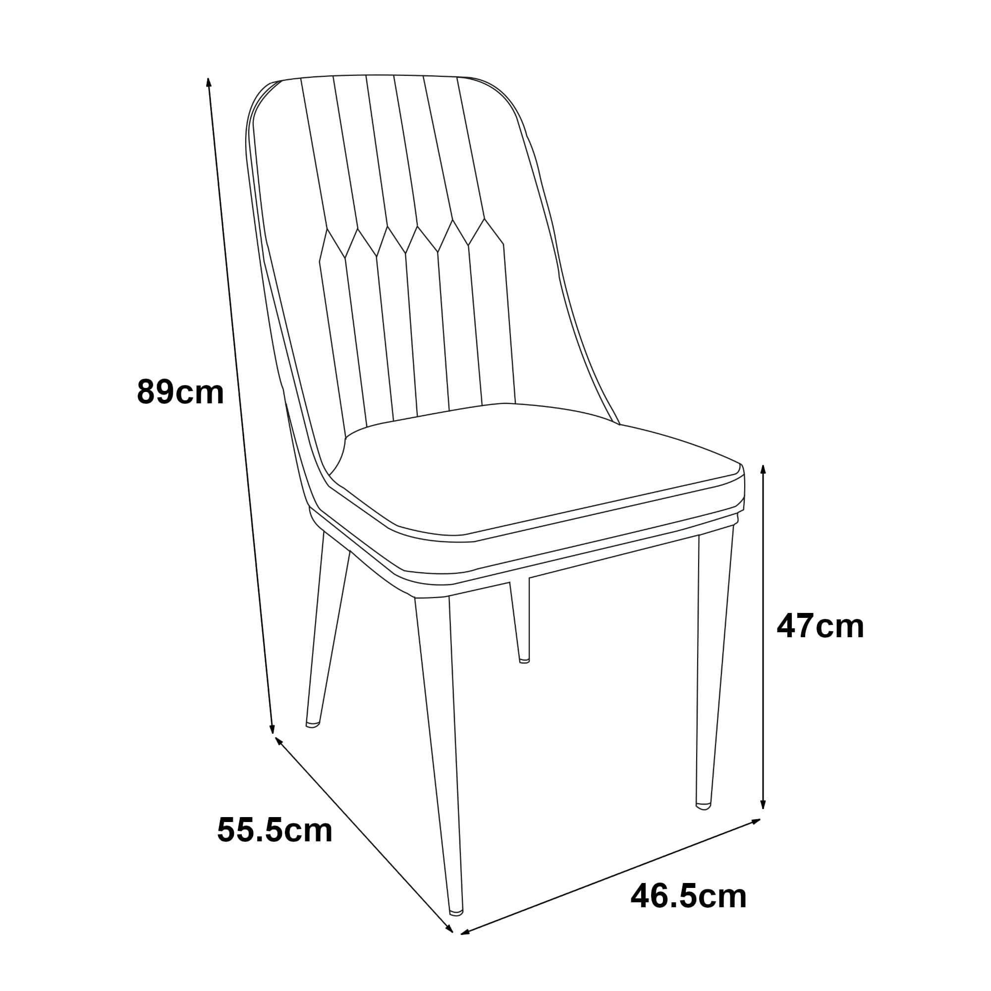 [en.casa] Esszimmerstuhl Kleedorf im 2er Set Polsterstuhl aus Kunstleder Loungesessel 89x46,5x55,5cm ergonomisch Hellbraun