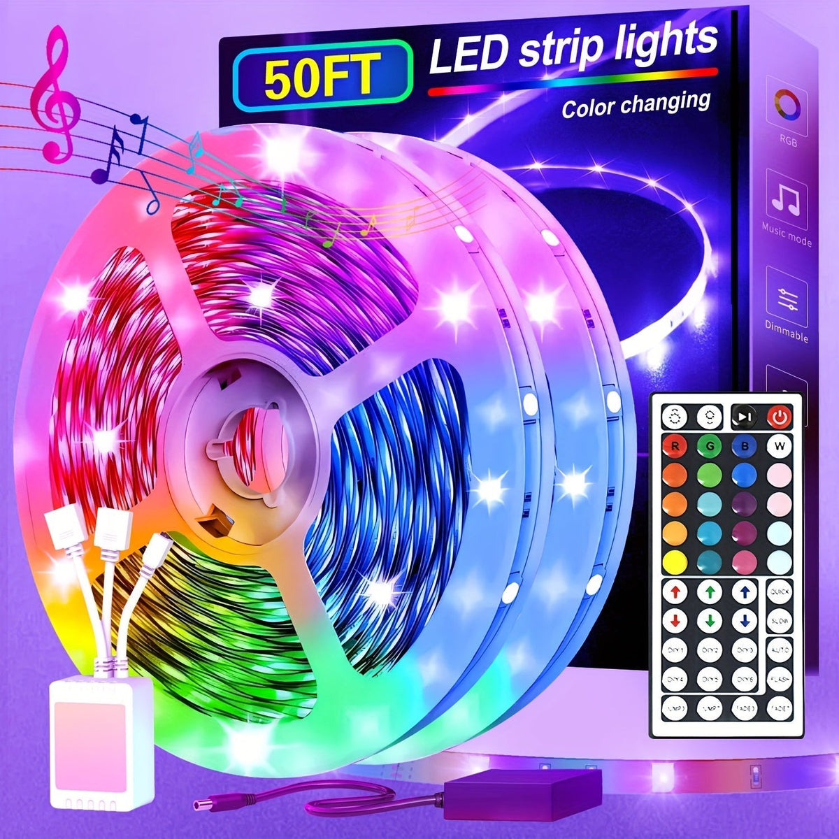 LED Strip Lights, Farbwechsel, App-Steuerung
