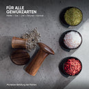 Mühlenbruch Design Salz und Pfeffermühle FSC HOLZ 15cm - 2er Set mit Pfeffer und Salzmühle - Manuelle Gewürzmühle Keramikmahlwerk - Küchenhelfer Geschenkidee Weihnachten - Akazie - Pilzform Deko