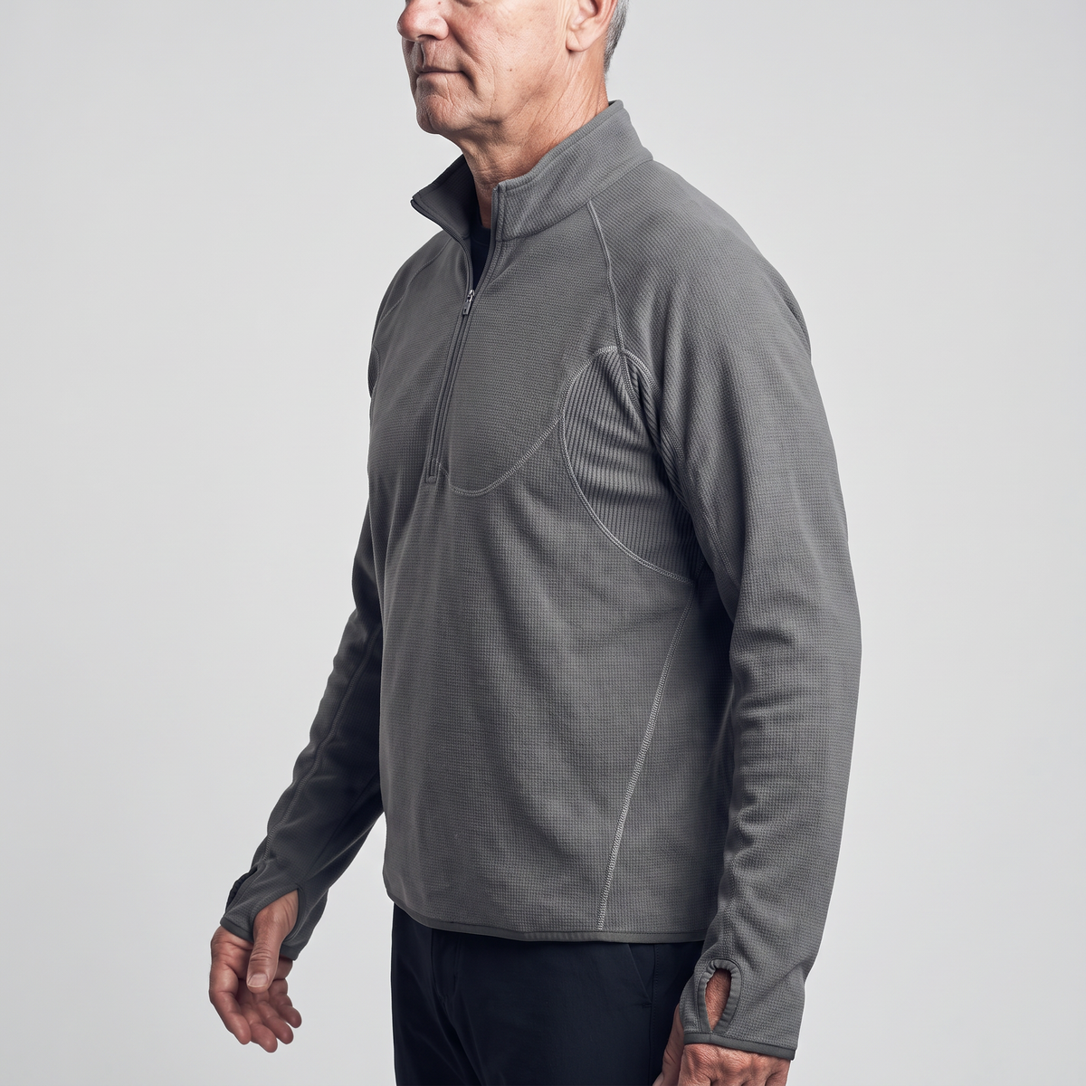 Herren Fleecejacke mit halbem Reißverschluss