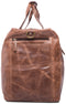 Leabags Leder Weekender Damen & Herren I Echtleder Premium Reisetasche I 55 l Sporttasche I Duffle Travel Gym Bag I Sporttasche I Trainingstasche I Tasche Flugzeug I groß I Vintage Cognac