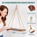 HomeBuddy Hängeregale Holz - Verstellbares Hängeregal, 2er-Set Deko Boho Style Regal Hängend, Leichtes Hochwertiges Bambusregal, Hängendes Pflanzen Regal für Schlafzimmer und Wohnzimmer