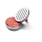 Dreiklang - be smart Hamburger Burger Press Aluguss Burgerpresse BBQ Patties mit Antihaftbeschichtung roter Holzgriff Silber Vegan Plastikfrei