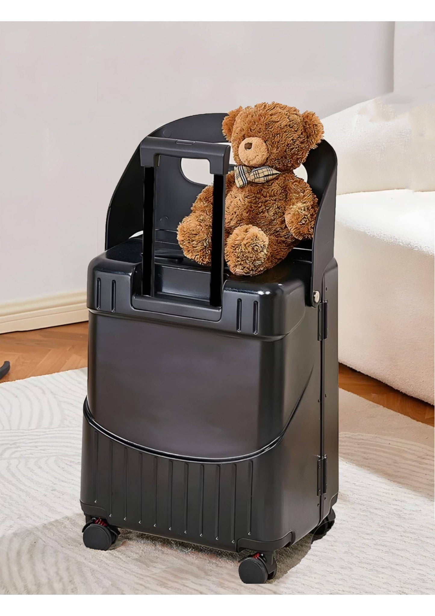 Rebolet| Handgepäckkoffer EASY mit Sitz und klappbarer Rückenlehne