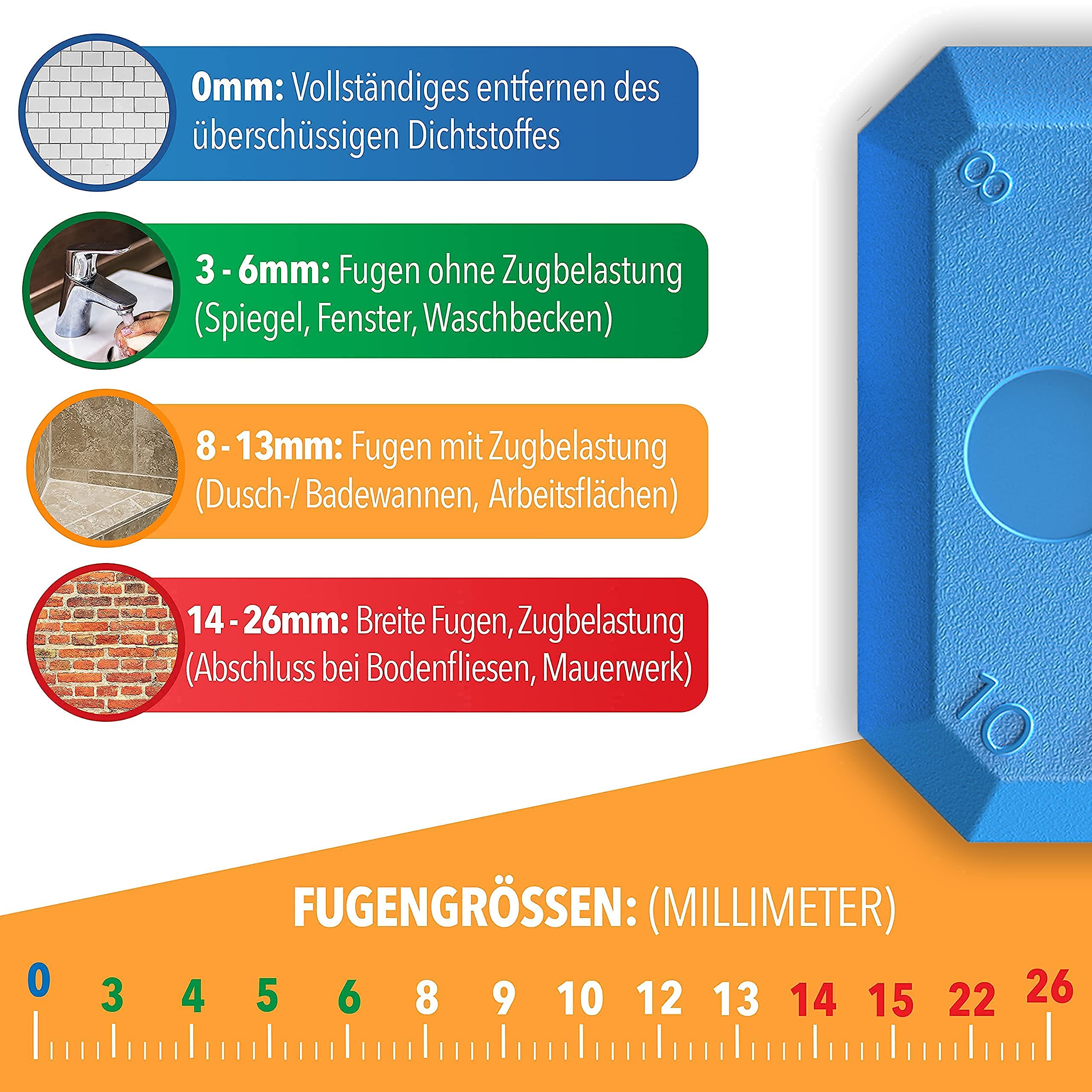 STONE REEF Silikon Abzieher Fugen 5in1 SET - Silikonfugen Abzieher Silikonabzieher Fugenabzieher Silikon Profi Fugenglätter Silikon Fugenabzieher - Silikonspachtel Fugenspachtel Fliesen Silikonglätter