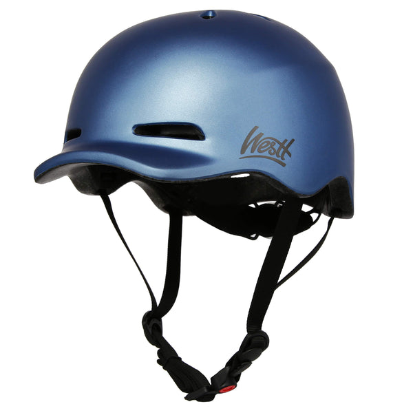 Westt Urban Herren Damen Kinder Fahrradhelm Skaterhelm BMX Helm mit Licht atmungsaktiv,schwarz, Einheits (58-60cm)