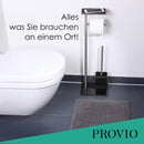 Toilettenpapierhalter stehend aus mattem edelstahl mit Ablage inkl. Klobürste - moderne Wc Garnitur in schwarz - Toilettenpapierständer Set, schwarz - Toilettenpapierständer für Ihr Gäste-WC