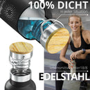 Trinkflasche Edelstahl mit Strohhalm, Infuser + 3 Deckel: BPA-frei, Auslaufsicher, Kohlensäure geeignet - Wasserflasche Fahrrad Thermosflasche Isoliert Isolierflasche Sport Wasser Flasche Kinder Tee