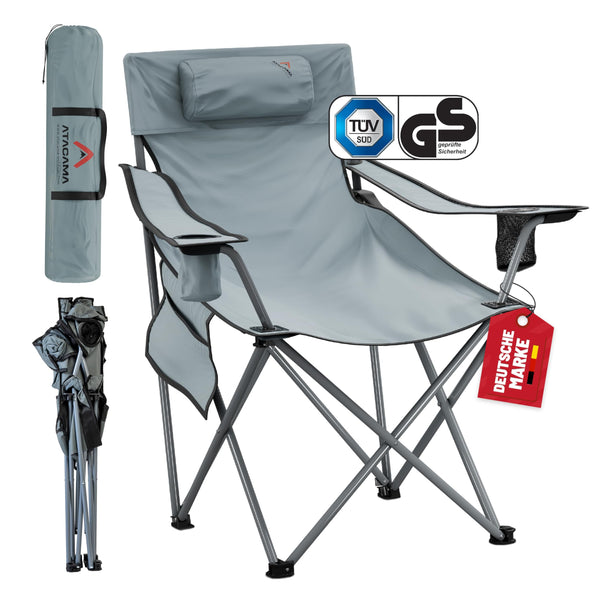 Atacama Angelstuhl Campingstuhl Faltbar Robust, Faltbar & Komfortabel für Outdoor, Camping, und Anglerstuhl - Faltstuhl Camping Stuhl - Leichtgewicht Campingstühle - Klappstuhl Camping bis 150 kg