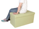 Kronenburg Ottomane 76 x 38 x 38 cm - Sitzbank Sitzwürfel Faltbar Aufbewahrungsbox bis 300 kg belastbar - Beige - Farbwahl