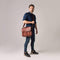 Nama Leather Lane 'Salvatore' Aktentasche Echtes Leder 13 Zoll Schultertasche Vintage Messenger Bag Umhängetasche Business Tasche Lehrertasche Laptoptasche Naturleder Braun