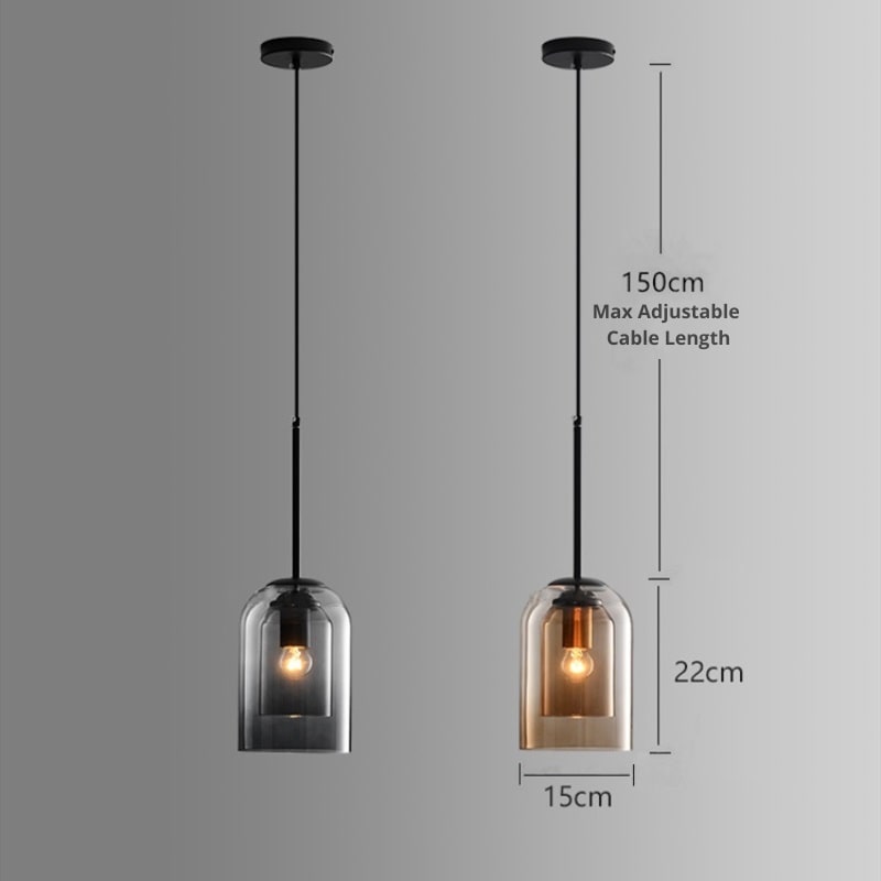 Rebolet | LumoVista – Pendelleuchte Doppelglas modern für Wohn- & Esszimmer