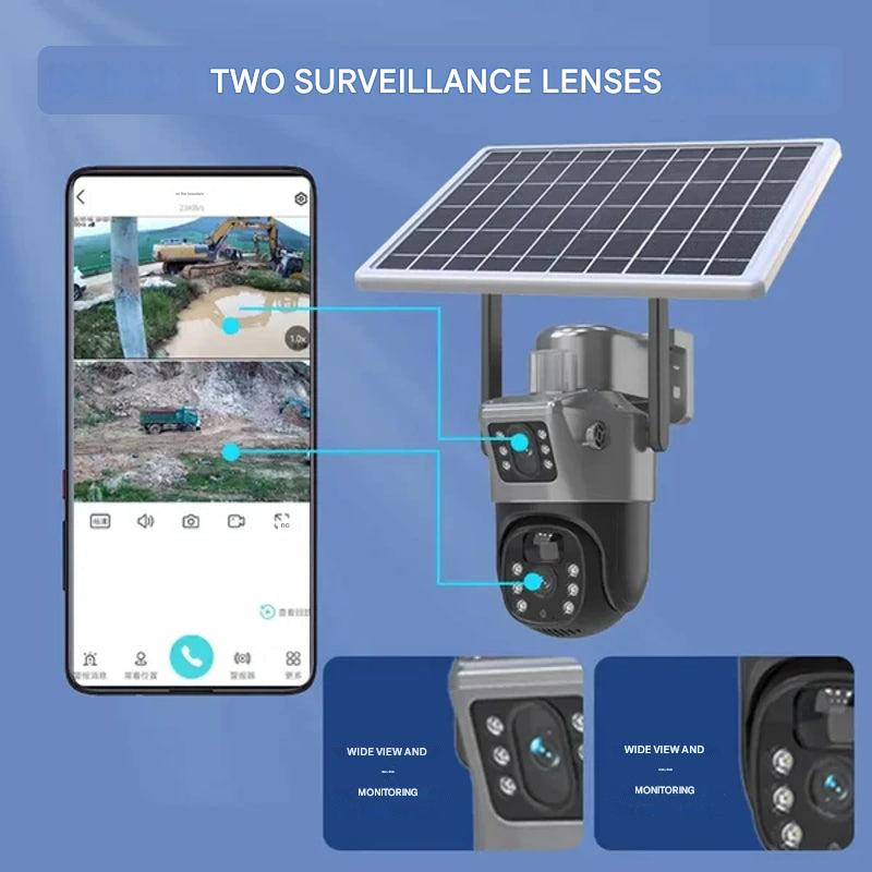 Rebolet | Kabellose 4K Überwachungskamera mit Solarpanel & App – DualGuard Sicherheitskamera für Zuhause & Garten