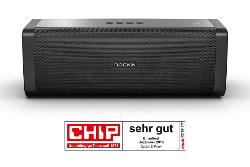 DOCKIN® D FINE+ Hi-Fi Bluetooth Lautsprecher 50 Watt aptX, starker Akku (9.000 mAh) 14h Laufzeit, mobiler tragbarer Speaker, Wireless, Outdoor IP55