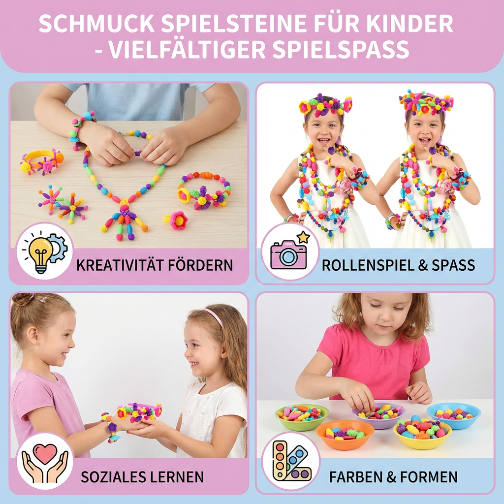 Rebolet | Kinder Schmuck Spielsteine Kreativ Set