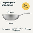 SILBERTHAL Wokpfanne Unbeschichtet Induktion 28 cm - Edelstahl Wok zum Frittieren und Braten- Für alle Herdarten - Backofenfest bis zu 400°C