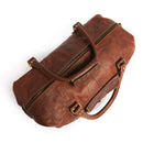 Leabags Leder Weekender Damen & Herren I Echtleder Premium Reisetasche I 30 l Sporttasche I Duffle Travel Gym Bag I Sporttasche I Trainingstasche I Tasche Flugzeug I groß I Vintage Cognac