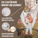 NearDistance® Hängesessel Unity mit Montageset, Hängestuhl Indoor Outdoor, Hängesessel ohne Gestell, Hängeschaukel für Erwachsene & Kinder, mit Fußablage & Kissen (Light-Grey MIT Montageset)