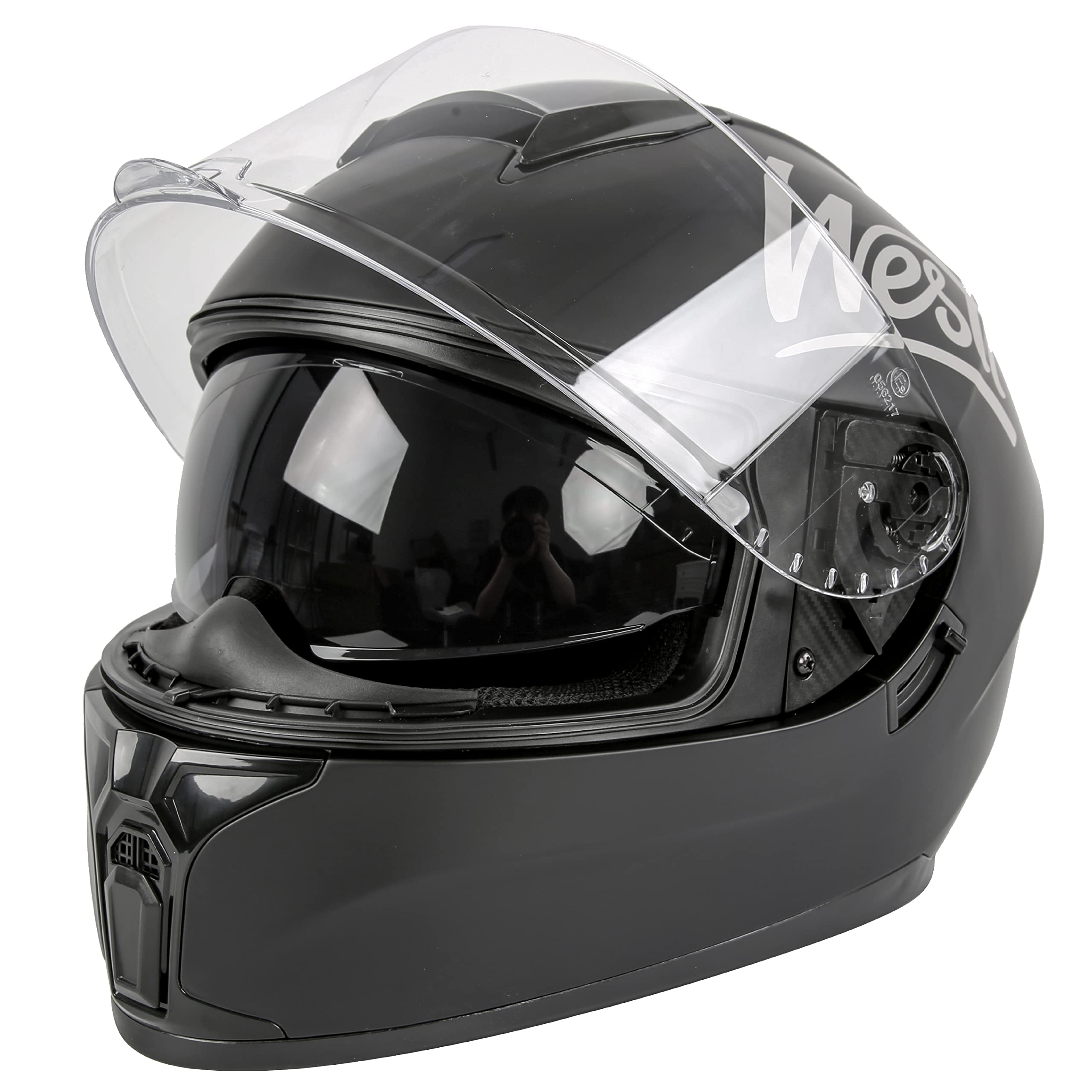 Westt Integralhelm Fullface Helm Motorradhelm mit Doppelvisier Sonnenblende Herren Damen Touring Racing Roller Moped Mofa Scooter Chopper Helm Motorrad, ECE DOT Zertifizierung, schwarz, XL (59-60 cm)