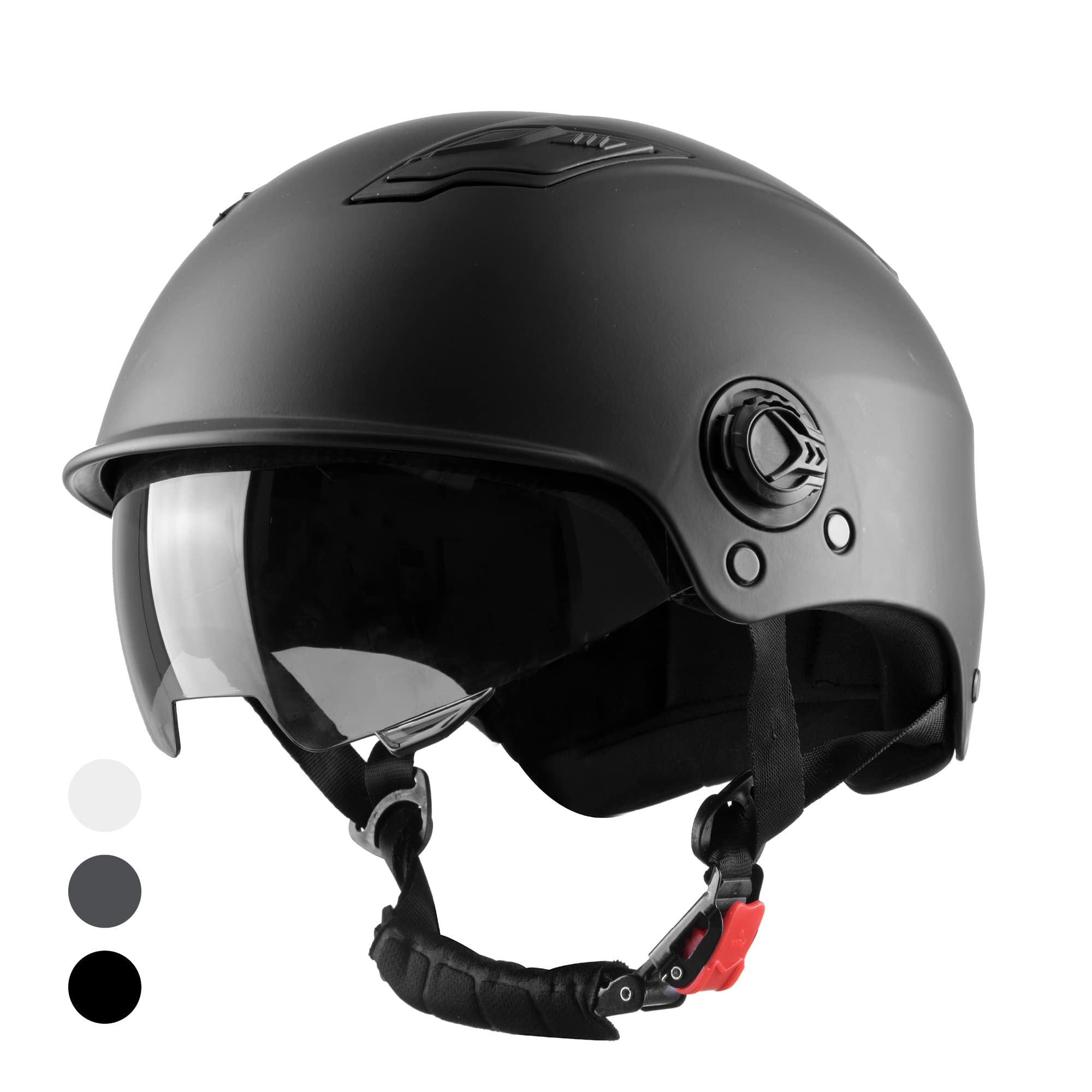 Westt Skaterhelm Herren Damen E-Scooter BMX Skate Skateboard E-Bike Inlineskate Helm Fahrradhelm mit Sonnenvisier, matt schwarz, Gr. L/XL (59-62 cm)