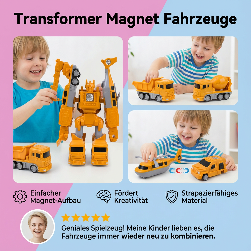 Rebolet | Transformer Magnet Fahrzeuge Spielset