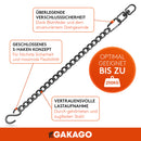 Gakago Verlängerungskette als Hängesessel Kette, Schaukel Verlängerung, Boxsack Halterung - Extra Starke Stahlkette mit S-Haken, Drehwirbel und Karabiner - Flexible Aufhängung auch für Draußen