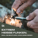 Wolfgangs Feuerstahl Outdoor (Schwarz) - Feuerstein Survival - Feuerstarter Set - Outdoor Feuerzeug - Feuersteine - Survival Feuerzeug - EIN MUSS für Jede Survival Ausrüstung