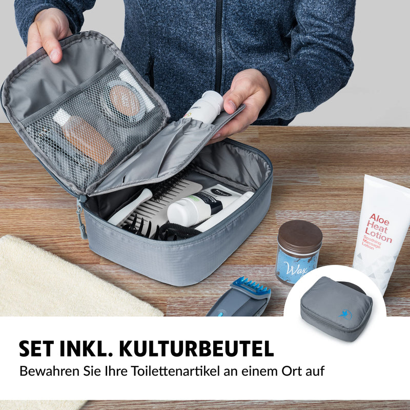 Obics 5-teilige Compression Packtaschen Set inkl. Schuhbeutel für Reise, Koffer & Rucksack - Packing Cubes Packwürfel - Reise-Organizer für Kleidung & Schuhe - Travel Kleidertaschen Kofferorganizer