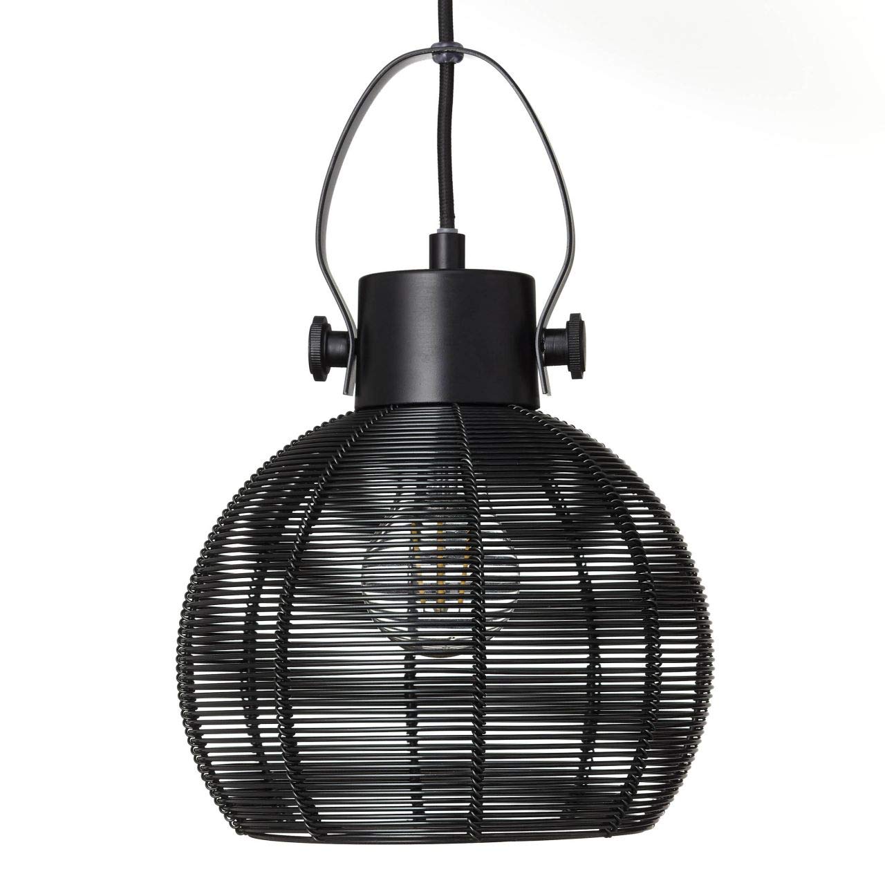 Brilliant Lampe Sambo Pendelleuchte 3flg Reihe schwarz | 3x A60, E27, 60W, geeignet für Normallampen (nicht enthalten) | In der Höhe einstellbar/Kabel kürzbar