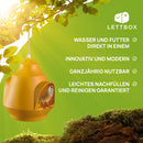 LETTBOX Vogelhaus zum Aufhängen | Vogelfutterhaus wetterfest | Vogelhäuschen mit Futterspender & Vogeltränke | Modernes Futterhaus für Vögel | Futterstation Vögel