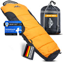 ACTIVE SPARK Schlafsack - wasserabweisend - Outdoor Sleeping Bag - Nie mehr kalte Füße Dank Taschenwärmer-Tasche - 0 Grad Komfort-Mumienschlafsack leicht, Warm, Camping,