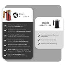 TRUE KITCHEN French Press aus Edelstahl + Glas + Bambus I Kaffeezubereiter I ca. 0,5 L (für 3 Tassen) I Kaffee Presse Thermo doppelwandig isoliert I Rot I Kaffeepresse