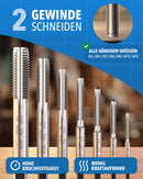 STONE REEF Gewindeschneider Set [inkl. Kernlochbohrer] Hochwertiges HSS-G Material für M3 bis M12 Gewinde - Rohrgewindeschneider, Kernlochbohrer, Gewindeschneidesatz, Gewindeschneider Set mit Bohrer