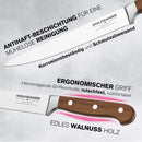 Wolfgangs Kochmesser Set 3tlg. – Chefmesser, Schneidemesser & Brotmesser –scharfes Küchenmesser & -sets mit rostfreier Edelstahlklinge – Premium Küchenmesser scharf – Profi Messer Set (braun)