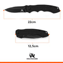 Wolfgangs FEROX Zweihandmesser Klappmesser aus feinstem D2 Stahl - Legales Taschenmesser Klappmesser - Rebustes Outdoor Messer Survival - Klappmesser Outdoor inkl. Kydex Holster (FullBlack)