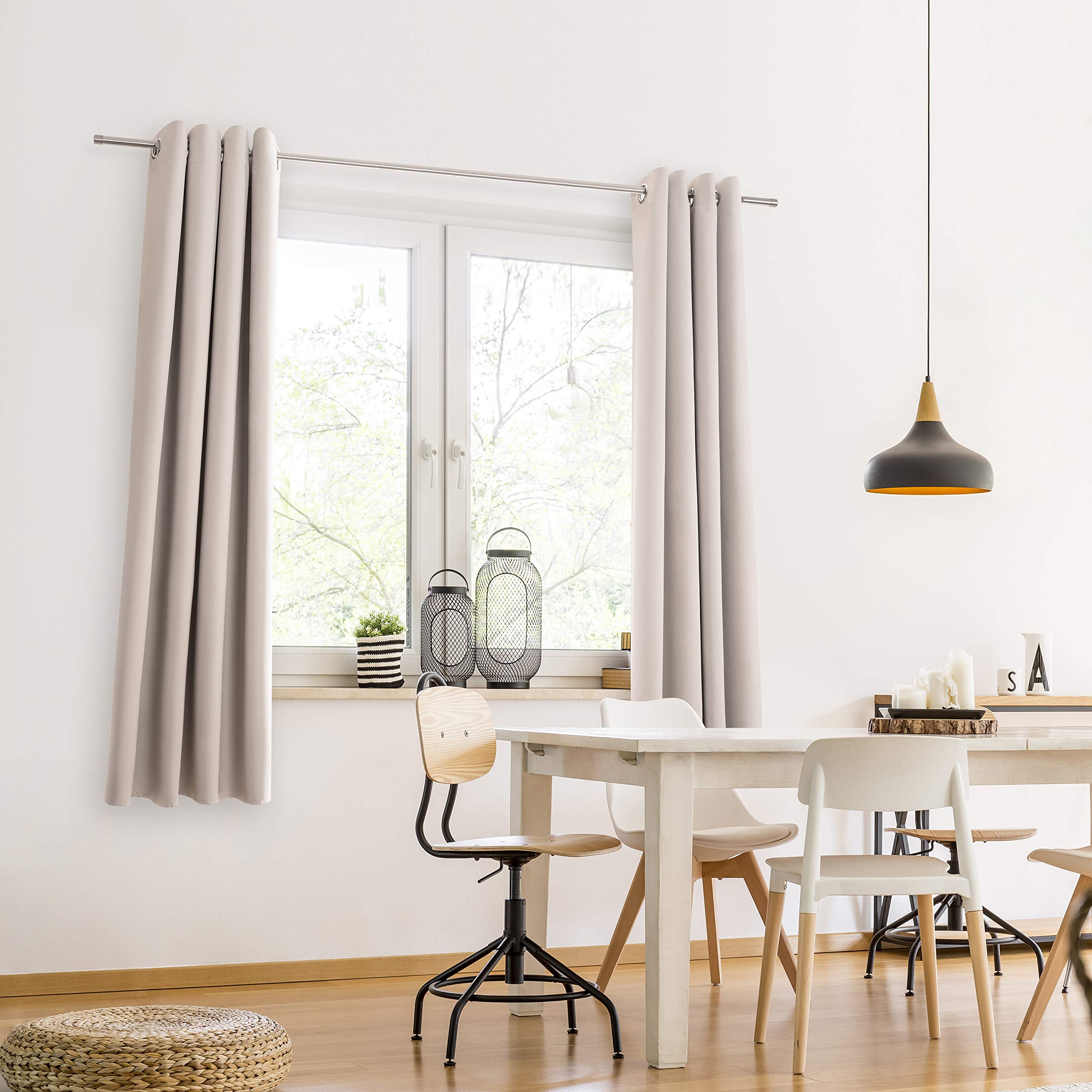 Blumtal 2er-Set Gardinen Verdunklungsvorhänge Blickdicht - Elegante Wärmeisolierende Vorhänge mit Ösen, Thermovorhang für alle Fenster und Jahreszeiten, 245 x 140 cm, Moonlight Grey - Grau