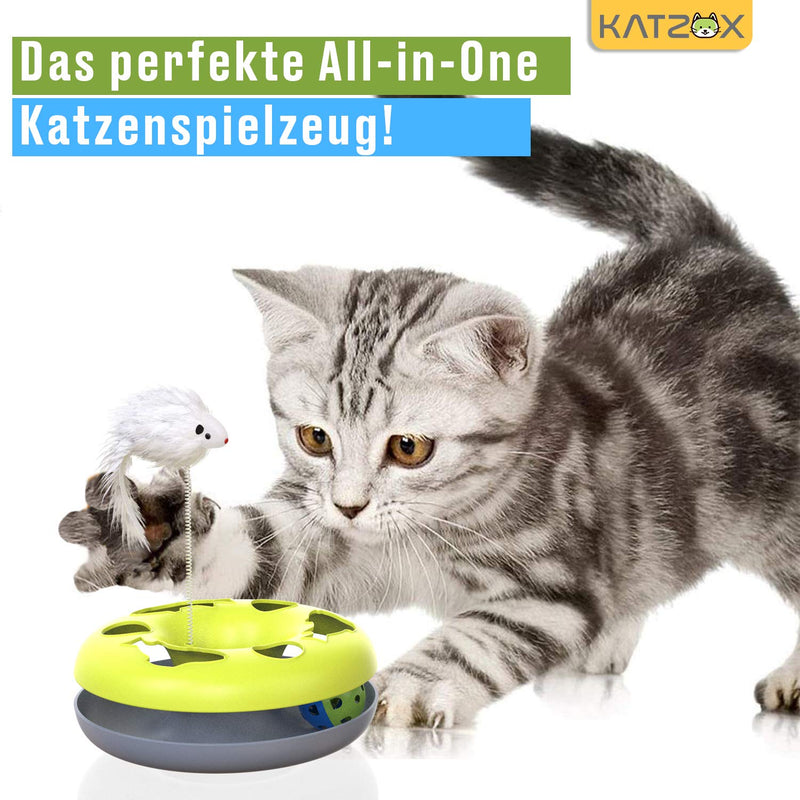 KATZOX© Premium Katzenspielzeug - Verbessertes Konzept 2020 I Kugelbahn I Kitten Spielzeug I Katzen-Zubehör I Katze-Zubehör I Spielzeug für Katzen I Katze-Spielzeug I Katzen-Spielsachen