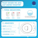 Cosondo PREMIUM Toilettendeckel - WC Sitz mit Absenkautomatik - Klodeckel D-Form weiß - Hochwertige Klobrille - Toilettensitz Klo Deckel abnehmbar - Einfache Reinigung - Toilettenbrille Duroplast