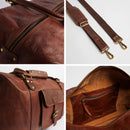 LEABAGS Thomas Leder-Reisetasche I Handgepäcktasche aus echtem Leder im Vintage Look I Ledertasche I Sporttasche I 45x23x27cm