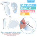 ORTHOPEO Premium Fersenpolster I Silikon I Gel I gegen Blasen & Reibung I 14er Set Silikonpolster Gelpolster Gelkissen Fersenschutz Ballenpolster Antirutsch im Schuh High Heels Schuhpolster