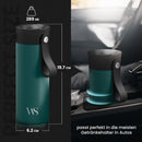 Thermobecher Kaffee To Go Kaffeebecher Edelstahl 360ml + Trageriemen & Tee-Infuser - Trinkbecher Cafe Tee Auslaufsicher BPA-frei | 6h Heiß 10h Kalt Vakuum-Isolierbecher Coffee Travel Mug Thermosbecher