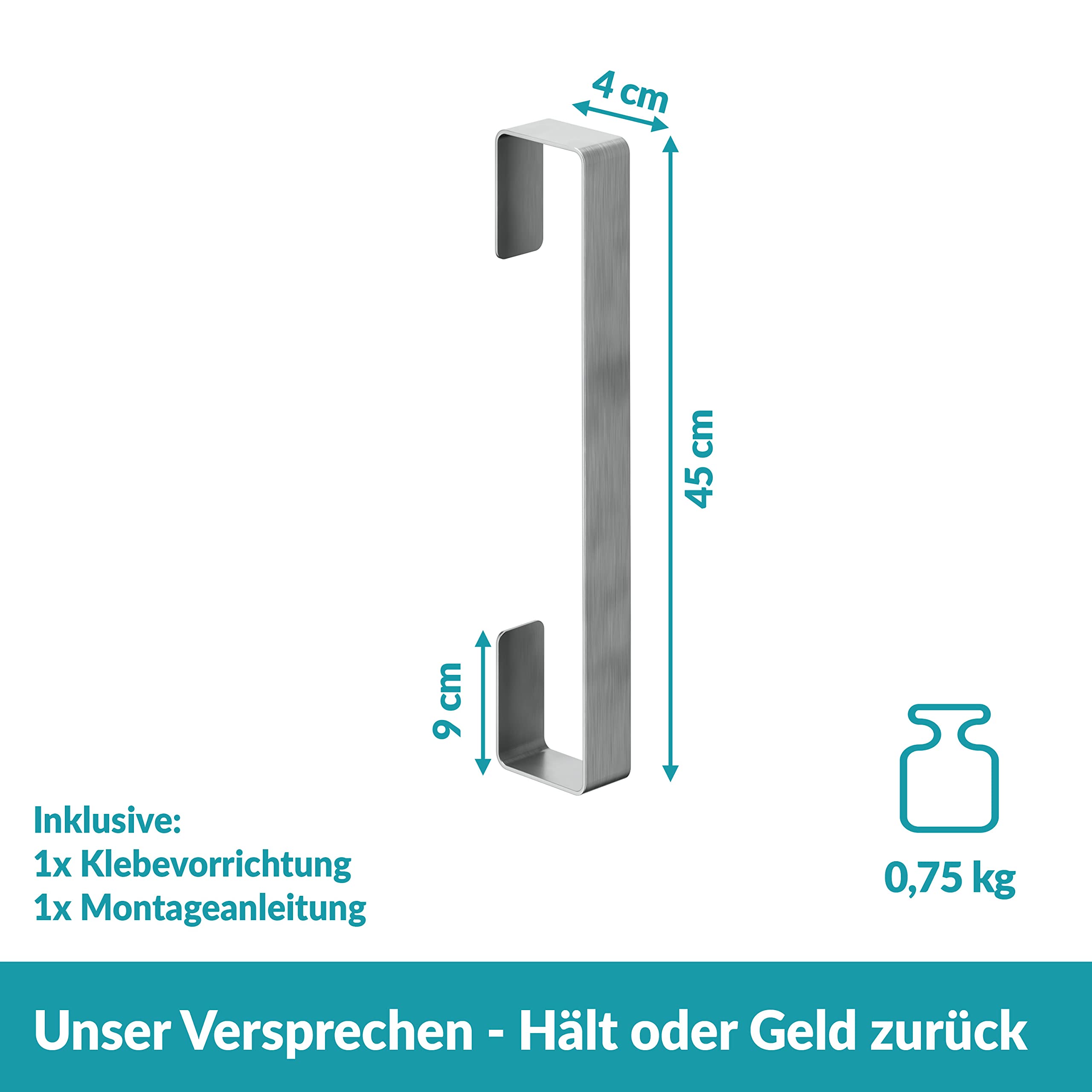 WEISSENSTEIN Handtuchhalter Gäste ohne Bohren - Edelstahl - Gästehandtuchhalter