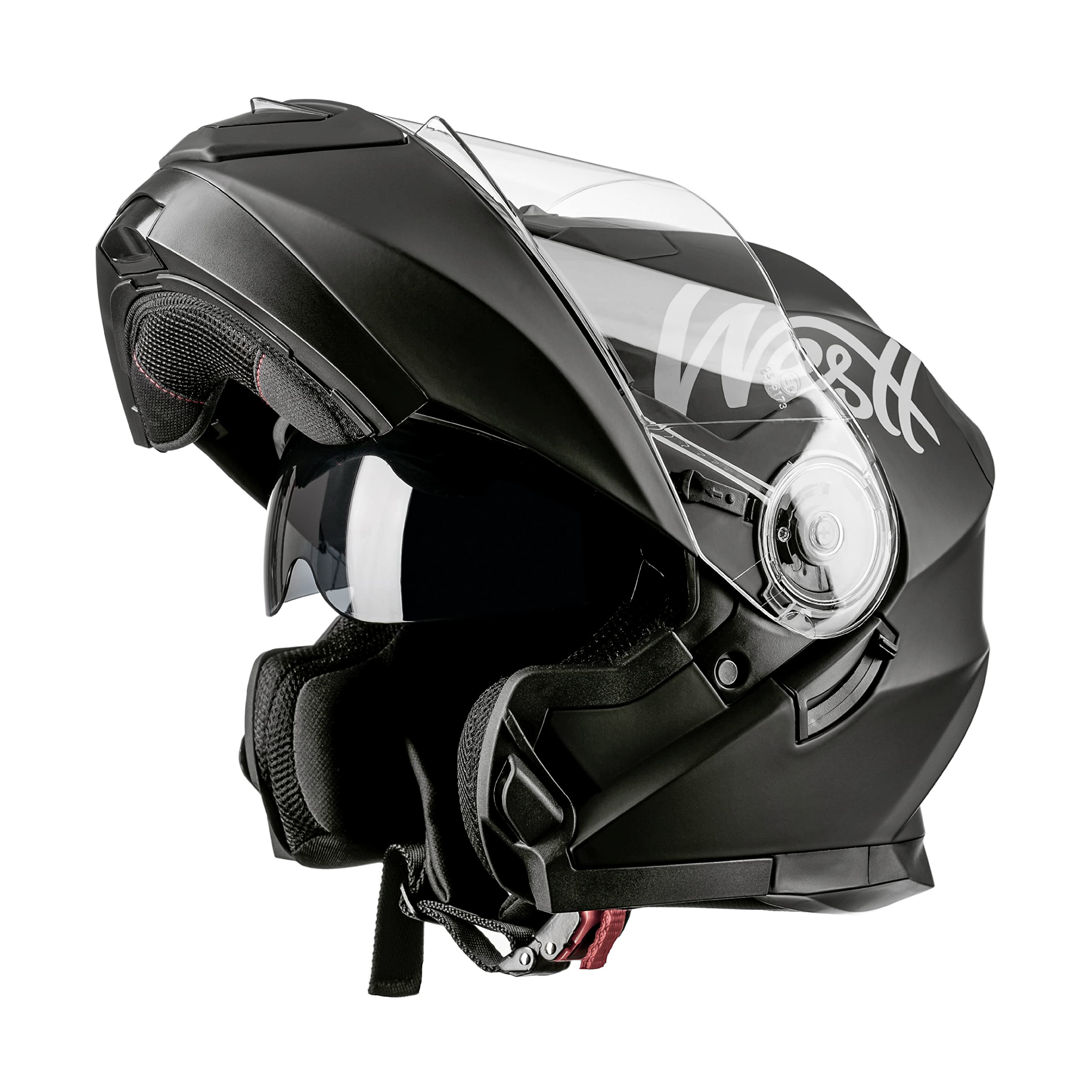 Westt Klapphelm Flip up Motorradhelm Integralhelm Herren Damen mit verstärktem Kinnschutz Chopper Moped Mofa Roller Modular Helm Motorrad mit ECE DOT Zertifizierung, schwarz, S (53-54 cm)